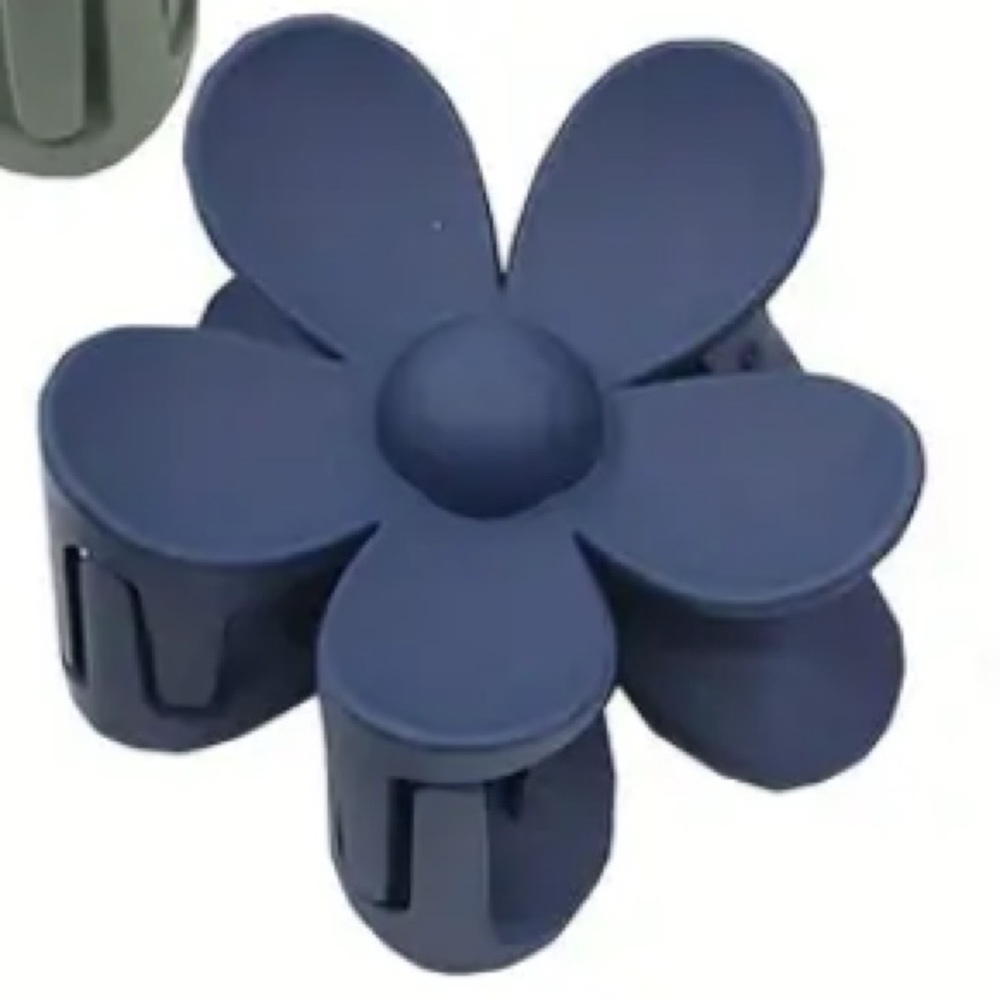 Navy Blue Flower Claw Clip